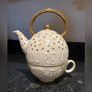 Anthropologie Teapot & Cup Set